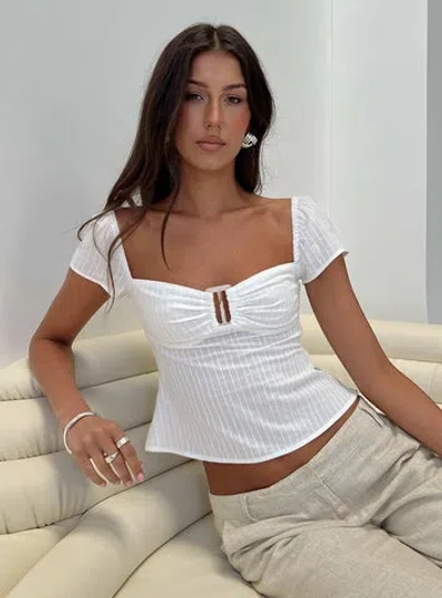 Princess Polly Lower Impact Isabetta Short Sleeve Top In White