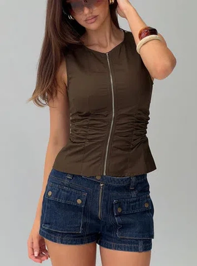 Princess Polly Lower Impact Isibel Top In Brown