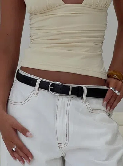 Princess Polly Lower Impact Jaslynn Belt In Black / Silver
