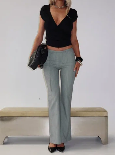 Princess Polly Lower Impact Joanah Tie Waist Pant In Gray