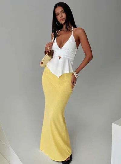Princess Polly Lower Impact Jodie Maxi Skirt Lemon Yellow