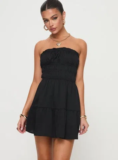 Princess Polly Lower Impact Joie Strapless Mini Dress In Black