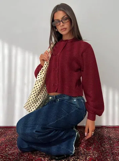 Princess Polly Lower Impact Kammi Button Up Cardigan In Red
