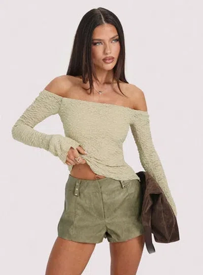 Princess Polly Lower Impact Kenickie Stud Micro Shorts In Green