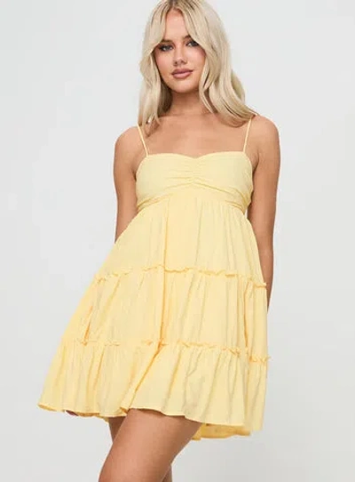 Princess Polly Lower Impact Knotti Mini Dress In Yellow