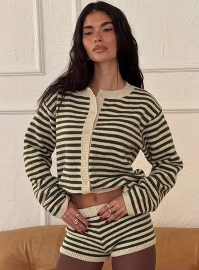 Princess Polly Lower Impact Kollens Knit Cardigan Beige In Multi