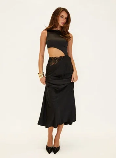 Princess Polly Lower Impact Lareina Cut Out Lace Maxi Dress In Black