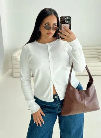 Princess Polly Lower Impact Lauraine Cardigan In White