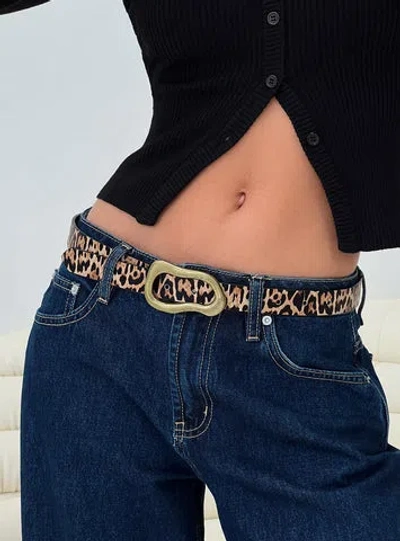 Princess Polly Lower Impact Leto Belt In Leopard / Gold