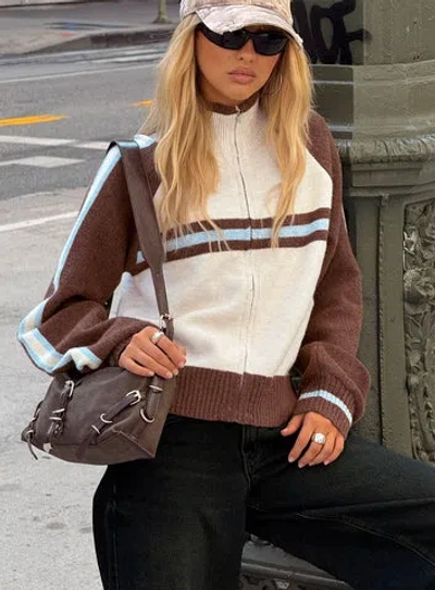 Princess Polly Lower Impact Lexanne Zip Through Knit Jumper In Multi