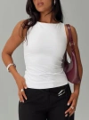 Princess Polly Lower Impact Lose Your Number High Neck Top In White