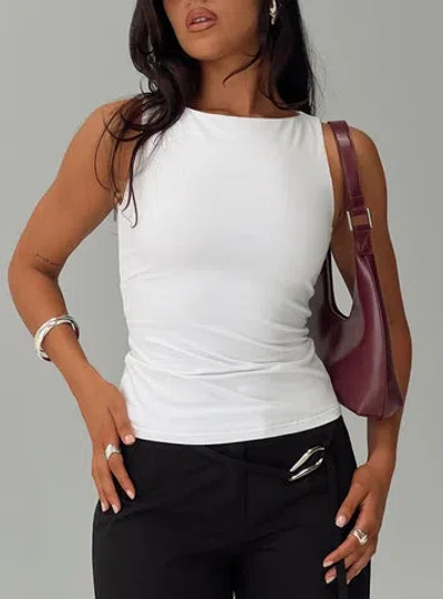 Princess Polly Lower Impact Lose Your Number High Neck Top In White