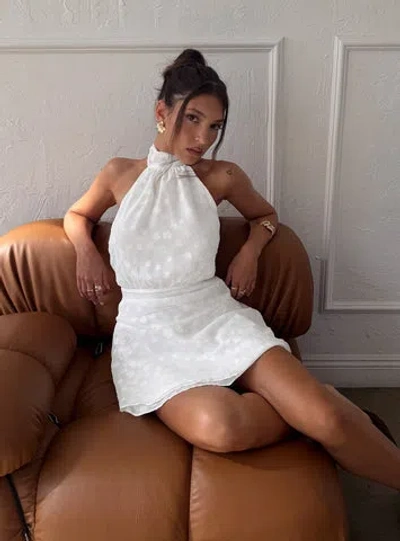Princess Polly Lower Impact Lucky Ones Halter Mini Dress In White