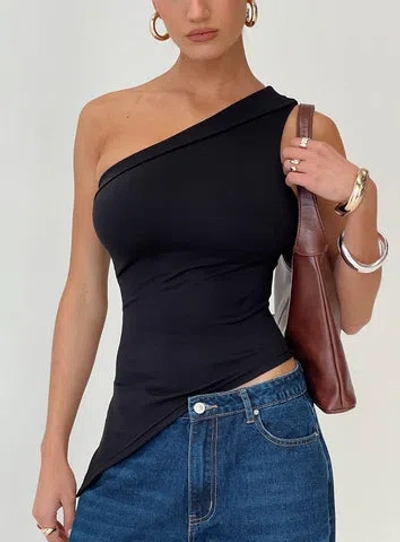 Princess Polly Lower Impact Lunah One Shoulder Top In Black