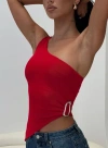 Princess Polly Lower Impact Machiatto One Shoulder Top In Red