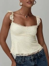 Princess Polly Lower Impact Madaleine Lace Top In Cream