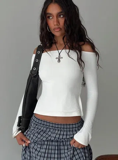 Princess Polly Lower Impact Maestro Off The Shoulder Top In White