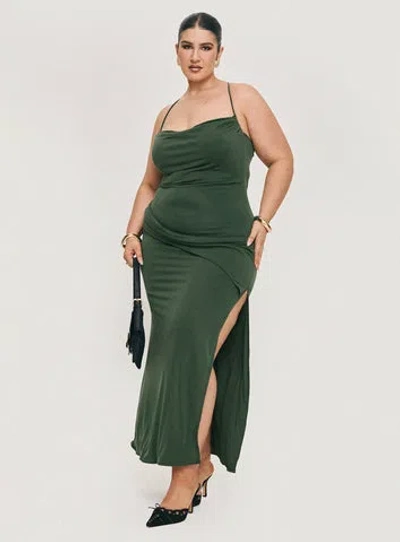 Princess Polly Lower Impact Marchesi Cupro Maxi Dress In Green