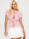 Princess Polly Lower Impact Mari Knit Top In Pink