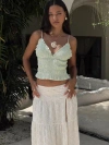 Princess Polly Lower Impact Marilou Shirred Top In Green Stripe