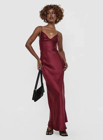 Princess Polly Lower Impact Marilyn Maxi Dress In Wine