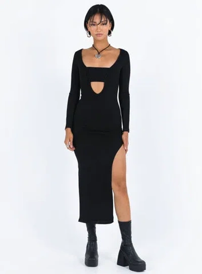 Princess Polly Lower Impact Marple Cut Out Maxi Dress In Black