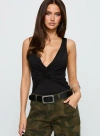 Princess Polly Lower Impact Midnight In Paris Backless Bodysuit