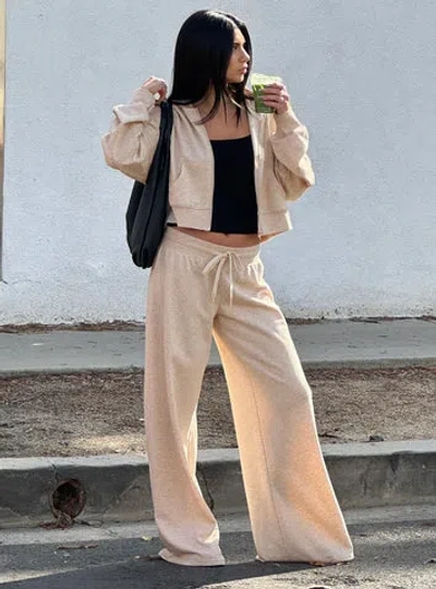 Princess Polly Lower Impact Mindful Low Rise Pant In Oat Marle