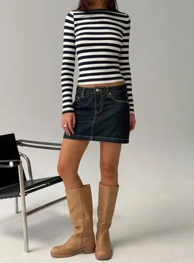 Princess Polly Lower Impact Nickei Denim Mini Skirt