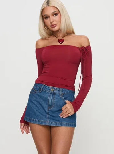 Princess Polly Lower Impact Nicolina Low Rise Denim Mini Skirt In Light Wash