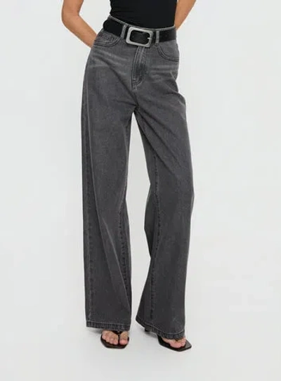 Princess Polly Lower Impact Nicolo High Rise Straight Leg Jeans In Gray