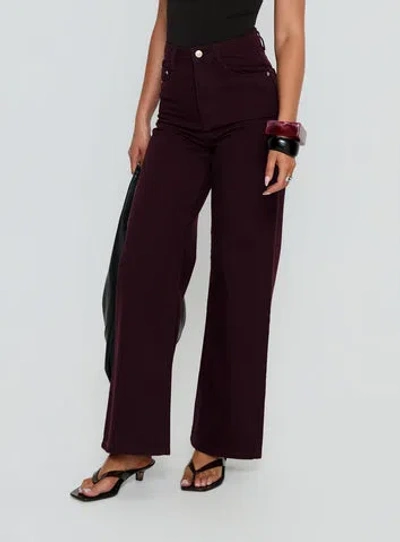 Princess Polly Lower Impact Nicolo High Rise Straight Leg Jeans In Purple