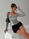 Princess Polly Lower Impact Noir Long Sleeve Top In Grey