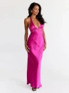Princess Polly Lower Impact Odyssa Halter Maxi Dress In Magenta