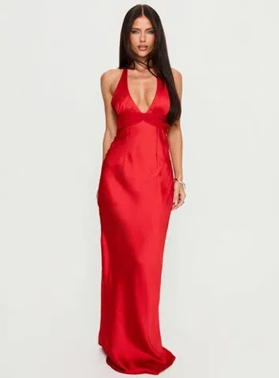 Princess Polly Lower Impact Odyssa Halter Maxi Dress In Red