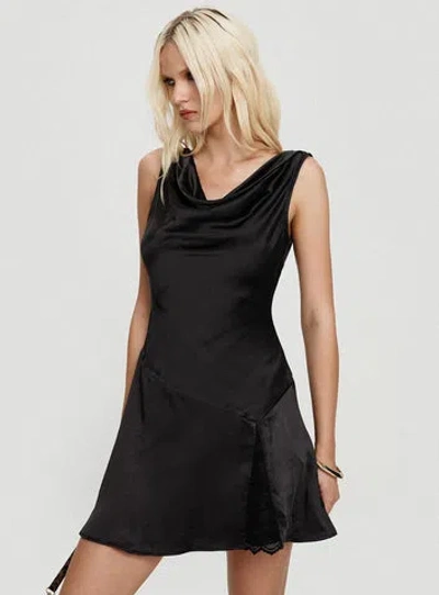 Princess Polly Lower Impact Old Money Mini Dress In Black