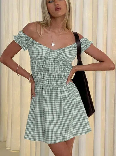 Princess Polly Lower Impact Olwen Ruched Romper In Green