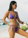 Princess Polly Lower Impact On Island Time String Bead Detail Bikini Bottoms In Purple