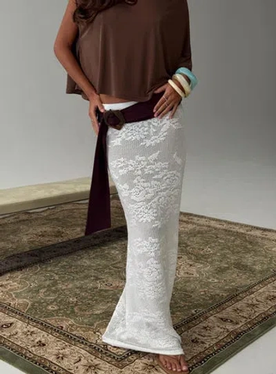 Princess Polly Lower Impact Opresia Crochet Maxi Skirt In White