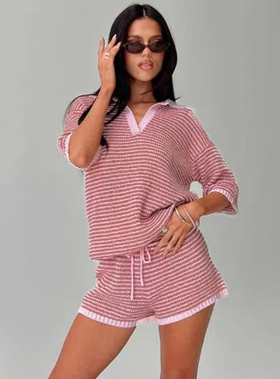 Princess Polly Lower Impact Pacifique Crochet Shorts Pink Multi
