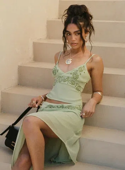 Princess Polly Lower Impact Pappilion Top In Sage