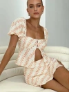 Princess Polly Lower Impact Passionfruit Linen Blend Top In Multi