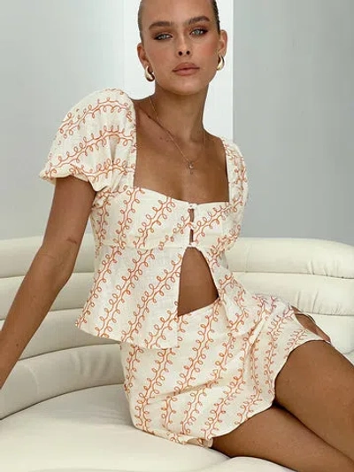 Princess Polly Lower Impact Passionfruit Linen Blend Top In Multi
