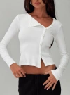 Princess Polly Lower Impact Passoni Long Sleeve Top In White