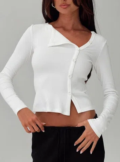 Princess Polly Lower Impact Passoni Long Sleeve Top In White