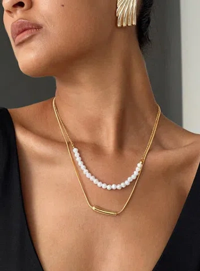 Princess Polly Lower Impact Pearled Necklace Gold
