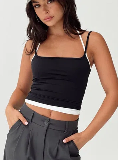Princess Polly Lower Impact Premier Layered Tank Top In Black