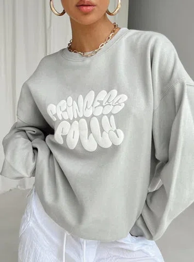 Princess Polly Lower Impact Breakaway Sweatshirt In Grey / White