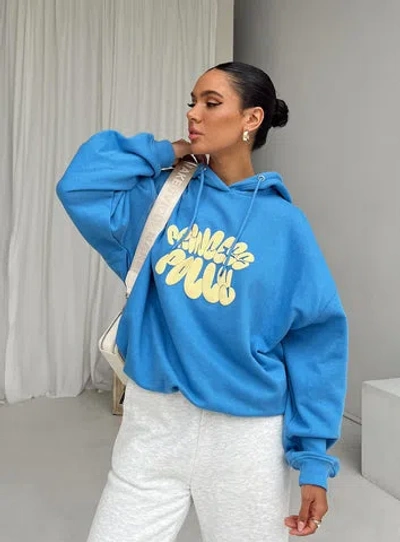 Princess Polly Lower Impact Off Duty Oversized Hoodie In Blue / Yellow