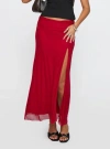 Princess Polly Lower Impact Quancita Mesh Maxi Skirt In Red